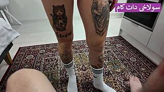 This is a homemade video of an Arab amateur, a brunette