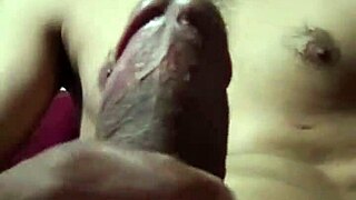 Big cumshot from a bald college boy's solo pleasure session at home