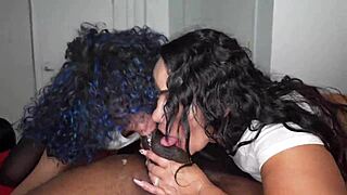 Puerto Rican threesome with deepthroat and cowgirl action