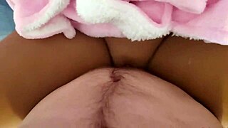 Beautiful pink robe on a POV doll during a hot session with a big cock
