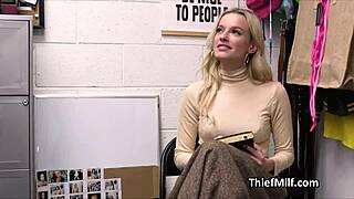 Golden-haired cougar gets oiled up and fucked by a horny office worker