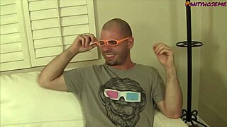 Young man gives brunette MILF a hardcore missionary fucking