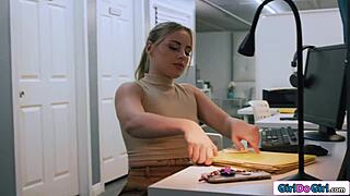 Dominant lesbian boss seduces her secretary with a hot and sensual scene
