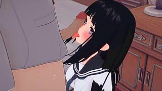 Professor satisfies his desires with curvy student in class