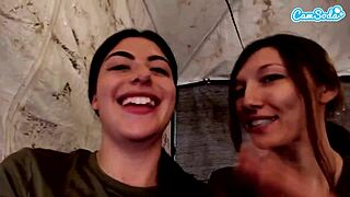Hairy old lesbians finger and kiss in military quarters