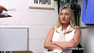 Brunette cougar enjoys officer’s big dick on the office desk