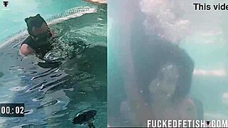 Helen and her partner’s sensual poolside submission and blindfolded pleasure