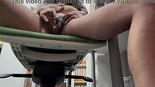 Shorts-clad colleague gets a big ass pounding at work