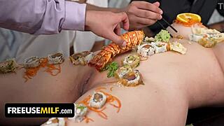 Big ass Asian MILF enjoys freeuse sex and fine dining