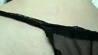 Hot crossdressing amateur in black panties