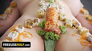 Big ass Asian MILF enjoys freeuse sex and fine dining