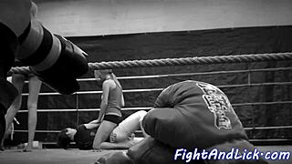 Small European wrestling with big tits and amateur lesbians