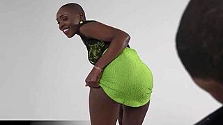 Big ass ebony MILF Zaawaadi gets a hairless cock inside her