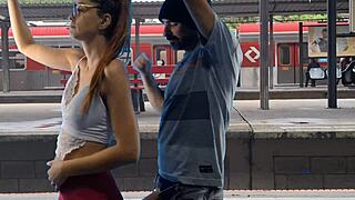Public sex in a train station in Brazil