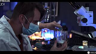 Mad scientist's wild experiment with young lab partner
