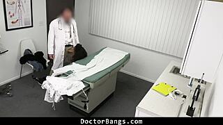 Young doctor examines shy teen's sexual health in hospital