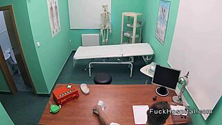Petite blonde gets it from the doctor in the hospital room