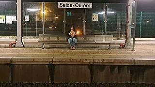 A hot scene of a cowgirl ride in a train station with a happy ending