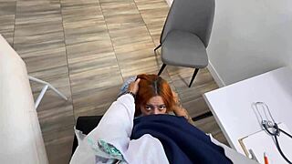 Tattooed redhead gets spanked and fucked in hospital