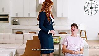 Stepmom's flight attendant roleplay takes a taboo turn