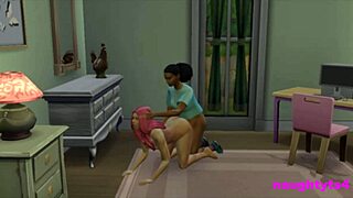 Tgirl punishes roommate for masturbation with big cock