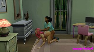 Tgirl punishes roommate for masturbation with big cock