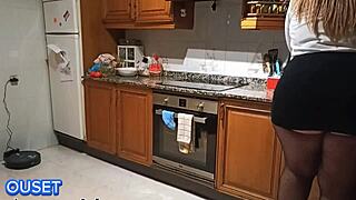 Big ass Latina gets surprised in the kitchen
