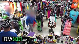 Shoplyfter's tight pussy gets stuffed by security guard