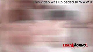 Hot double penetration action with anal and swallowing