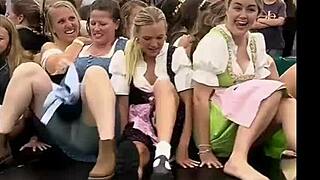 Pretty girls showing their panties in public