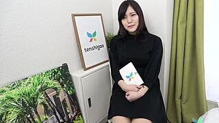 Asian cutie gets her first solo scene with masturbation
