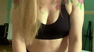 A hot woman is having fun with her partner at home