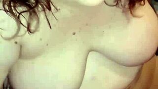 Step mommy’s face covered with cum after a handjob