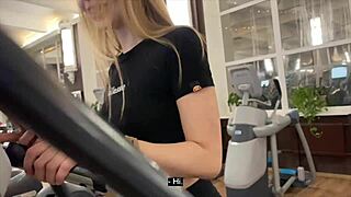 Beauty from the gym accepted my invitation to the bathroom