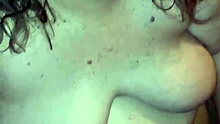 Step mommy’s face covered with cum after a handjob