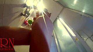 Young girl naked in shower, ripped clothes, caught secretly