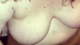 Step mommy’s face covered with cum after a handjob