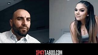 The stepfather arranged a video call with his lustful stepdaughter