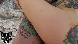 Tattooed babe Mare Galores gets pounded hard from behind