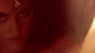 Sensual brunette dances to Bollywood beats in a seductive performance