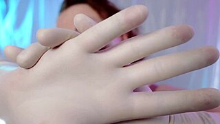 Close-up surgical gloves and medical mask ASMR with Arya Grander