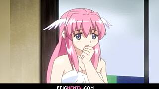 Beautiful anime couple engages in erotic 69 position