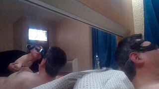 Emo couple shares a blowjob session at a motel