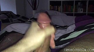 A submissive girlfriend gives her boyfriend's large penis oral pleasure
