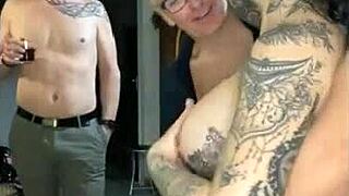 French vixen Alicia Dark tantalizes and seduces three men before engaging in a wild orgy