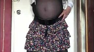 Proud sissy crossdresser flaunts her assets