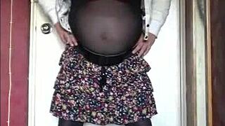 Proud sissy crossdresser flaunts her assets