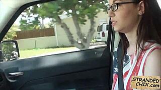 Young woman gets a lift and gives blow job in exchange for a ride home in Tali Dava 1+2