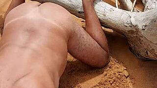 Hot marina's anal sex on the beach is lit