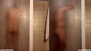 Gay men showering after hot sex session